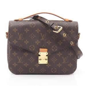Louis Vuitton Pochette Metis Top Handle Bag Canvas Leather Monogram Brown